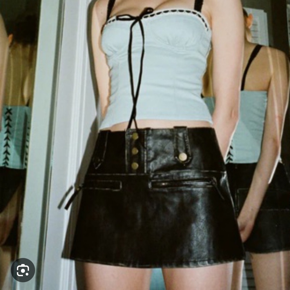 With Jean Raven Mini Skirt